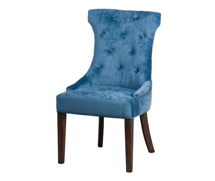 TEAL BUTTON PRESSED COCKTAIL WING CHAIR
