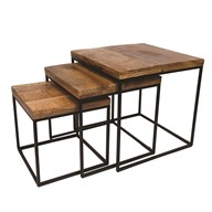 Mango Wooden 3 Nesting Tables - Click Image to Close