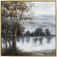 Hand Painted - Trees with Lake View