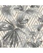 Forage Geometric Leaf Wallpaper Grey / Gold - Click Image to Close