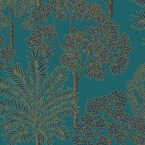 City Of Palms Teal Wallpaper