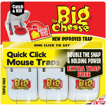 Big Cheese Quick Click Mouse Trap 3 Pack