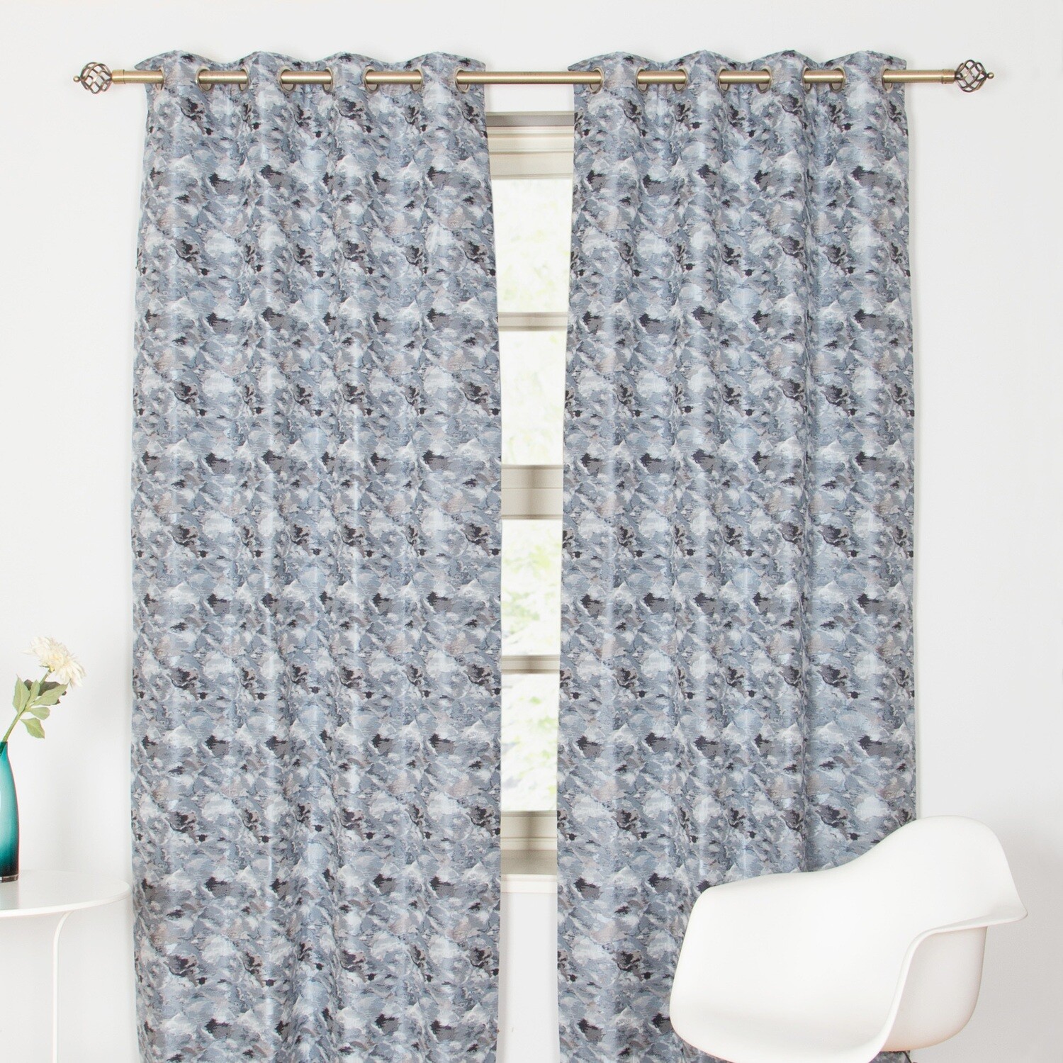 Festival Navy Curtains 90"x 90" - Click Image to Close